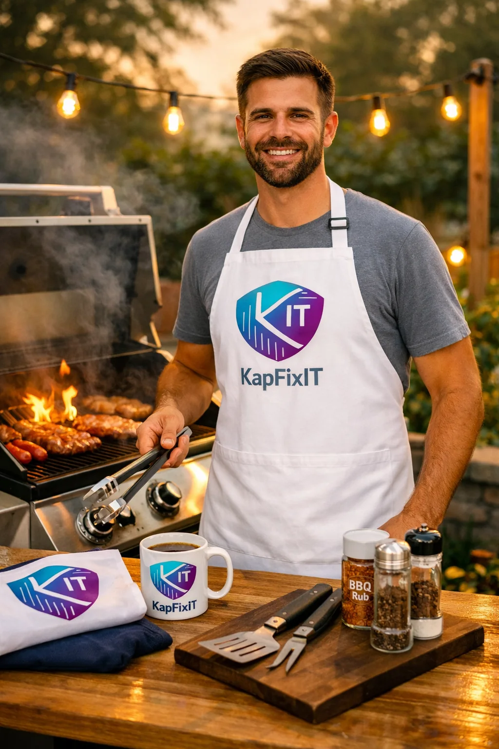 Koch- und Grillschürze mit Vollfarbdruck